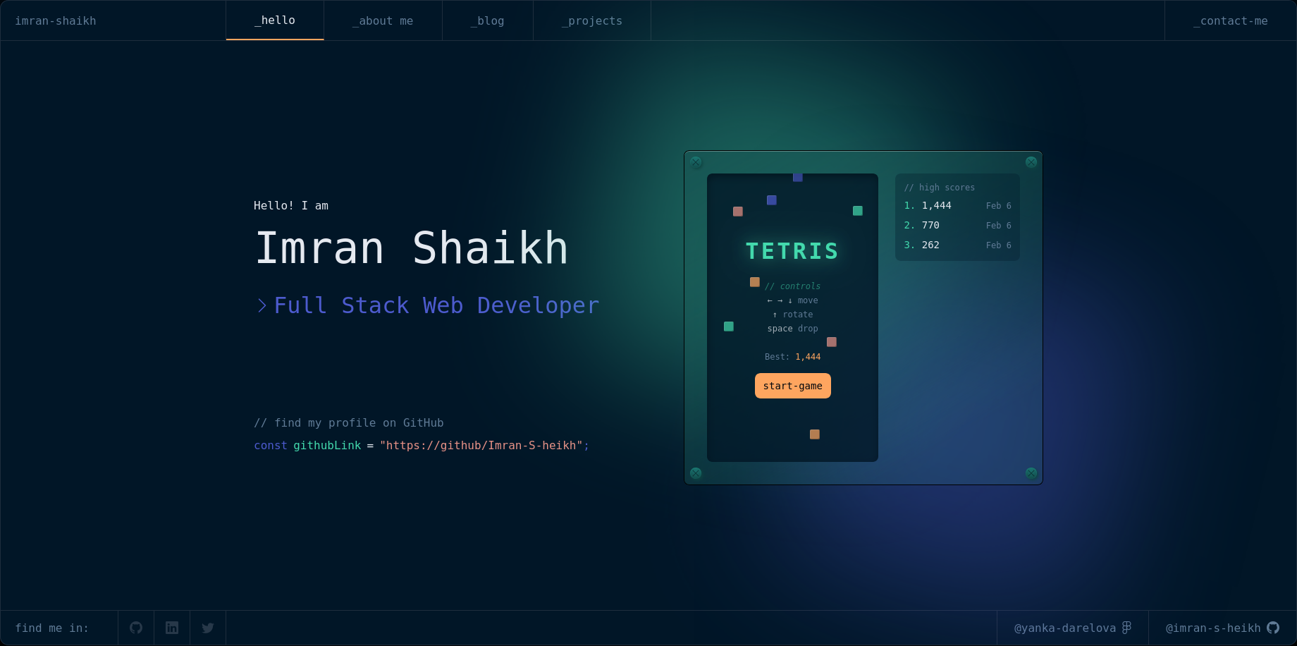 Portfolio — Next.js + Rust WASM Developer Portfolio | Imran Shaikh